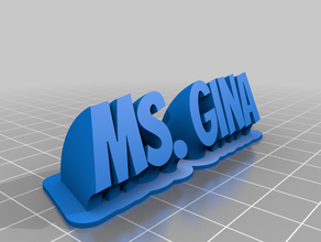 ms gina office customized 3d print model - Mito3D