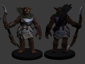 bugbear ranger fighter miniatures toy & game accessories 3dprintable dungeons dragons fantasy miniature tabletop 3d print model - Mito3D