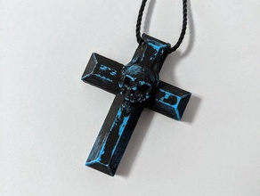 oni cruz jóias a goth crânio 3d print model - Mito3D