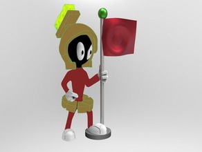 marvin martian toys & games cartoon flag funny looney tunes mars 3d print model - Mito3D