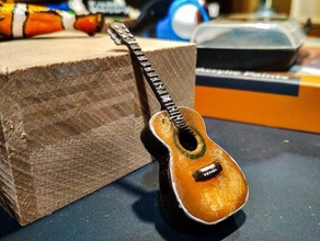 detailed guitar miniature art 3d print model - Mito3D
