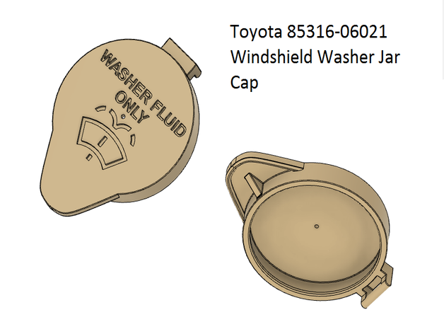 toyota part no 85316-06021 windshield washer jar cap automotive 3D print model - Mito3D