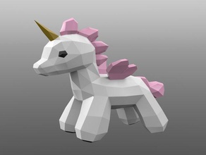 unicorn lowpoly design creatures 3d print model - Mito3D