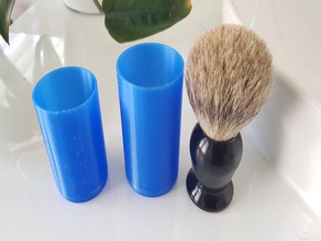 shaving brush travel container bathroom boar bristle holder shave 3d print model - Mito3D