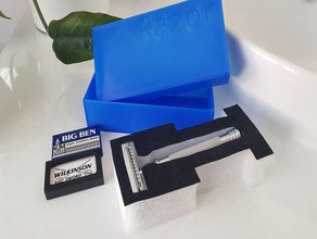 maquinilla de afeitar seguridad del caso cuarto baño cuadro la hoja titular caja almacenamiento viajes 3d print model - Mito3D