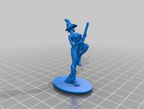 la sorcière de profiter balade nimbus 8000 cxxk version art nu nsfw féminin sculpture 3d print model - Mito3D