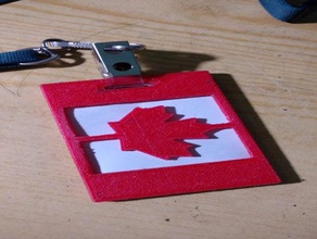 canada, drapeau de sécurité porte-badge accessoires 3d print model - Mito3D