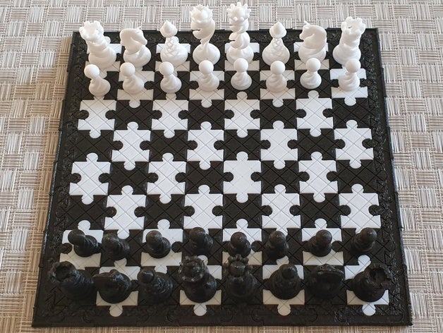 tablero de rompecabezas ajedrez el puzzle 3D print model - Mito3D