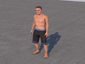 man standing shorts people beach figure guy human male pose posing 3d print model - Mito3D
