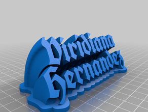my customized sweeping 2-line name plate viri-3 office 3d print model - Mito3D
