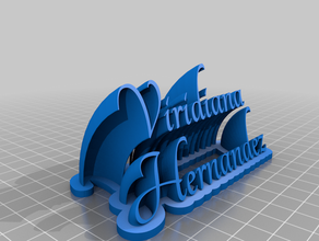 my customized sweeping 2-line name plate viri office 3d print model - Mito3D