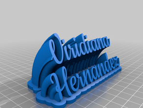 my customized sweeping 2-line name plate viri-2 office 3d print model - Mito3D