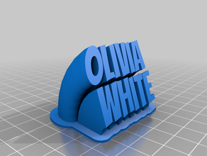olivia blanc bureau de personnalisé 3d print model - Mito3D