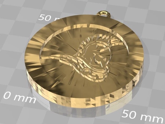 pendentif-guerrier-pièce accessoires pièce de monnaie pendentif le guerrier 3D print model - Mito3D