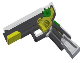 voll-printable-snap-zusammen halbautomatische Gummiband Pistole 3d print model - Mito3D