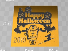 halloween logo design toy & game accessories 3d print model - Mito3D