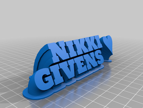 my customized sweeping 2-line name plate ng text office 3d print model - Mito3D