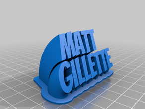 mi personalizados de barrido 2-nombre la línea placa texto oficina personalizado 3d print model - Mito3D