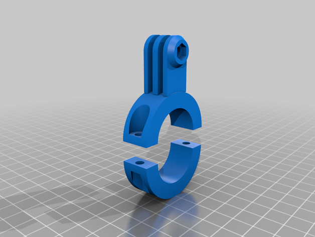 my customized gopro tube clamp 285mm standard mount sport & outdoors 3D print model - Mito3D