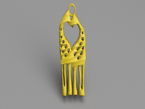 giraffe Ohrringe Afrika afrikanischen Tier Ohrring idealab Anhänger - zoo 3d print model - Mito3D