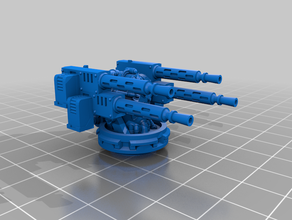 quad turret gunner games 28mm ahooter crew fantasy space tank 3d print model - Mito3D