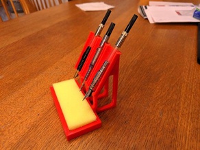 fountain pen nib drain drying rack sponge tray office 3d print model - Mito3D