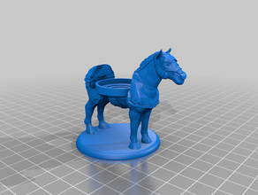 blindato cavallo monte abbassare la sella di 28mm in miniatura La stampa 3d d&d dnd dungeons dragons il pathfinder rpg supporto 3d print model - Mito3D