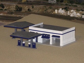 ho scale service station opening doors buildings & structures 3d print model - Mito3D