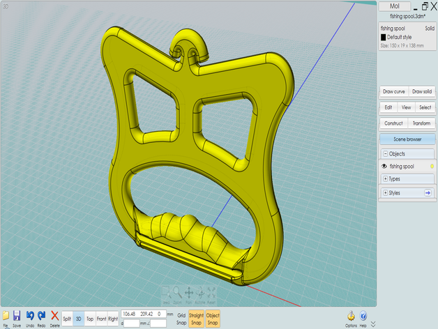 fishing spool learning 3D print model - Mito3D