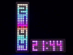 grid clock v2 - vertikal mod Elektronik arduino Uhr led matrix neopixel ws2812b 3d print model - Mito3D
