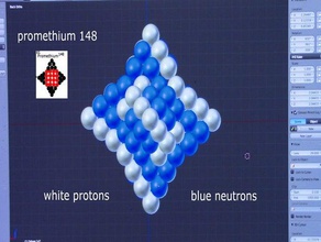 promethium Rätsel geometrie Physik & Astronomie allotrope atom ladungsverteilung element nucleus proton 3d print model - Mito3D