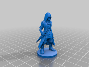 cloaked assassin people dnd mini miniature dungeons dragons 3d print model - Mito3D