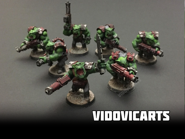 ork di fanteria modelli 28mm 40k l'esercito boyz dnd in miniatura fantasia la pistola miniwargaming orc orchi orki orktober scifi da tavolo gioco vidovic vidovicarts arti guerra wargame terreno warhammer 3D print model - Mito3D