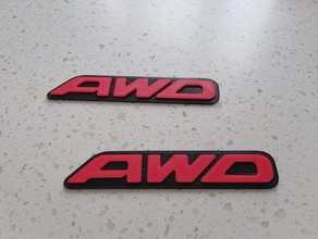 all weel drive logo - awd automotive Auto 3d print model - Mito3D