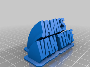 james 2 line plate office customized 3d print model - Mito3D