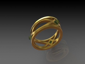 triple ring rings 3d print model - Mito3D