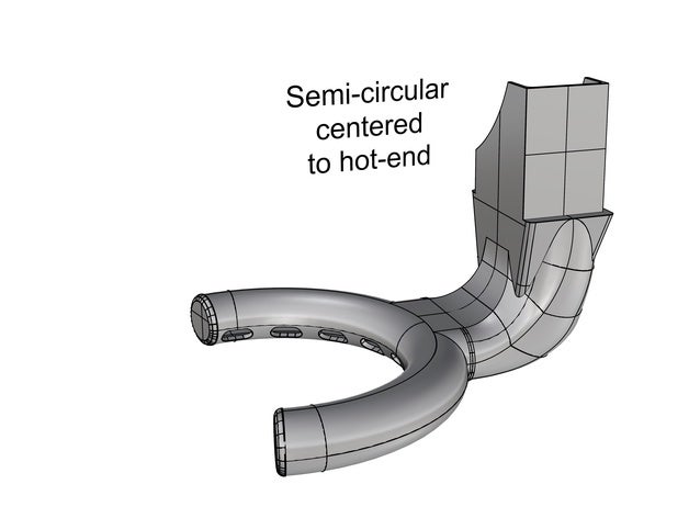 anet a8 fan de la collection semi-circulaire circulaire décalage variable L'imprimante 3d pièces le conduit fan-conduit 3D print model - Mito3D