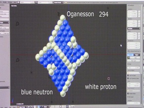 elemento 118 oganesson física e astronomia núcleo og átomo estática 3d print model - Mito3D