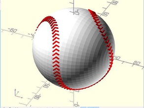 baseball openscad math art module 3d print model - Mito3D