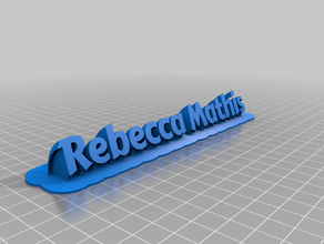 rebecca mathis Typenschild office kundengebundene 3d print model - Mito3D