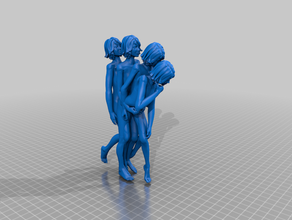 Bewegung 20 Skulpturen Kunst poser 3d print model - Mito3D
