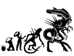 alien evolution stencil 2d art gli alieni del film uovo evoluzione orrore monster scifi 3d print model - Mito3D