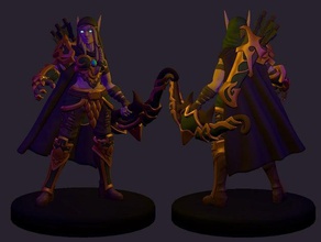 alleria windrunner miniature toy & game accessories 3dprintable dungeons dragons elf fantasy ranger tabletop world warcraft 3d print model - Mito3D