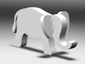 flexi Elefanten Spielzeug & game Zubehör Tier artikuliert Artikulation flexibel 3d print model - Mito3D