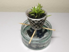 Hydrokultur Docht net plant pot outdoor & Garten openscad pflanze Topf wick 3d print model - Mito3D