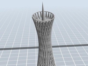 simplified canton tower buildings & structures 3d print model - Mito3D