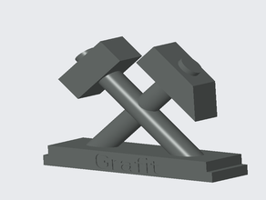 mining hammer grafit logo signs & logos 3d print model - Mito3D