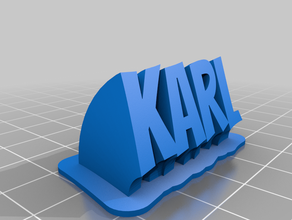 karl name plate office customized 3d print model - Mito3D