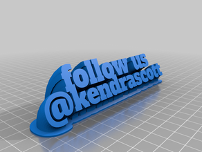 kendra ig plate office customized 3d print model - Mito3D