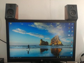 monitor speakers shelf computer holder mount stand speaker 3d print model - Mito3D